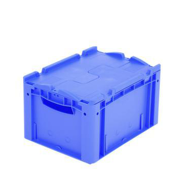 Euronorm-Stapelbehälter,HxLxB 220x400x300mm,21l,PP,blau,Wände geschlossen