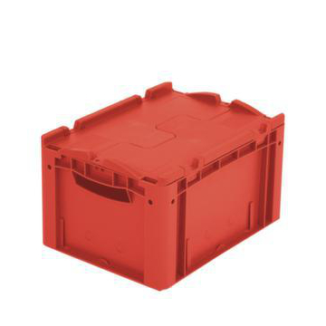 Euronorm-Stapelbehälter,HxLxB 220x400x300mm,20l,PP,rot,Wände geschlossen