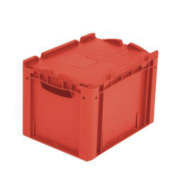 Euronorm-Stapelbehälter,HxLxB 270x400x300mm,25l,PP,rot,Wände geschlossen