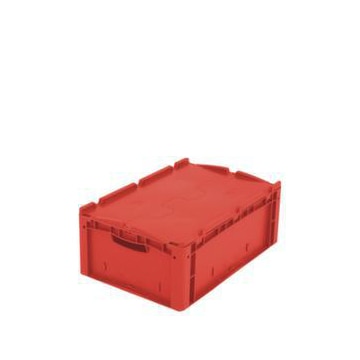Euronorm-Stapelbehälter,HxLxB 220x600x400mm,43l,PP,rot,Wände geschlossen