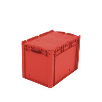 Euronorm-Stapelbehälter,HxLxB 420x600x400mm,84l,PP,rot,Wände geschlossen