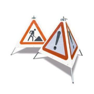 Warnsignal, Baustelle, H 700mm, Folie, rot/weiß, reflektierend