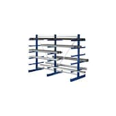 Kragarmregal, Grundfeld, HxBxT 2000x2700x1150mm, 3 Ständer, beidseitig