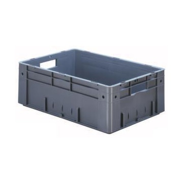 Euronorm-Stapelbehälter,HxLxB 210x600x400mm,38l,PP,grau,Wände geschlossen