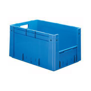 Euronorm-Stapelbehälter,HxLxB 320x600x400mm,60l,PP,blau,Wände geschlossen