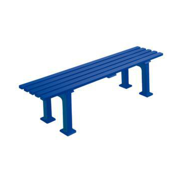 Parkbank,HxBxT 415x1500x370mm,5 Latten,PVC-Leisten-Sitz blau,Sitz H 415mm