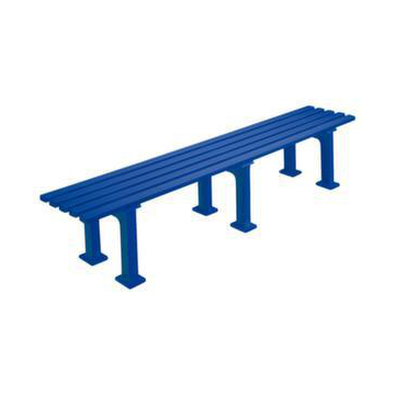Parkbank,HxBxT 415x2000x370mm,5 Latten,PVC-Leisten-Sitz blau,Sitz H 415mm