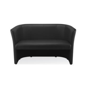 Sofa, 2-Sitzer, Leder schwarz, HxB 770x1290mm