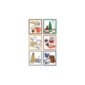 Aufkleberset, f. Wertstoffbehälter, 6 Symbole