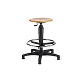 Hocker,Sitz H 590-840mm,Sitz Buche,m. Fußring,Gestell schwarz,Gleiter