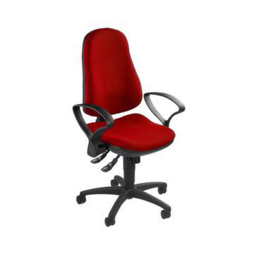 Bürodrehstuhl, Synchronmech., Sitz Stoff rot, Sitz H 420-550mm