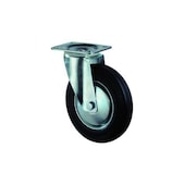 Lenkrolle, Tragl. 250kg, Vollgummi-Bereifung, ØxB 250x50mm, Rollenlager