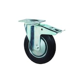Lenkrolle m. Feststeller, Tragl. 250kg, Vollgummi-Bereifung, ØxB 250x50mm