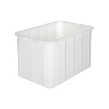 Stapelbehälter,HxLxB 410x670x450mm,96l,PP,naturweiss,Wände geschlossen