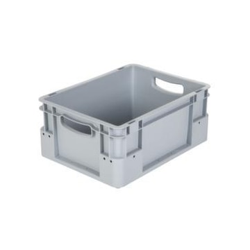 Stapelbehälter, HxLxB 180x400x300mm, 15l, PP, grau, Wände geschlossen