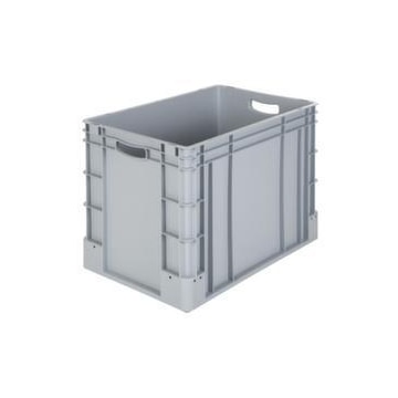 Stapelbehälter, HxLxB 420x600x400mm, 80l, PP, grau, Wände geschlossen