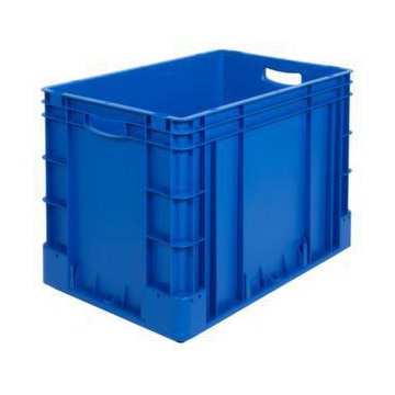 Stapelbehälter, HxLxB 420x600x400mm, 80l, PP, blau, Wände geschlossen
