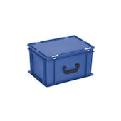 Euronorm-Koffer, HxLxB 235x400x300mm, 21l, PP, blau, Scharnierdeckel