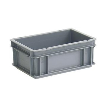 Stapelbehälter, HxLxB 120x300x200mm, 5l, PP, grau, Wände geschlossen