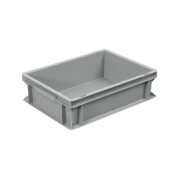 Euronorm-Stapelbehälter,HxLxB 120x400x300mm,10l,PP,grau,Wände geschlossen