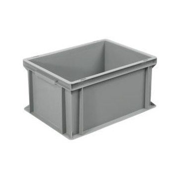 Euronorm-Stapelbehälter,HxLxB 220x400x300mm,21l,PP,grau,Wände geschlossen