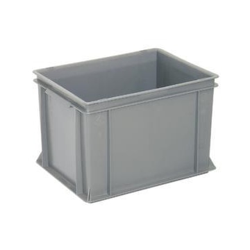 Euronorm-Stapelbehälter,HxLxB 270x400x300mm,26l,PP,grau,Wände geschlossen