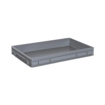 Euronorm-Stapelbehälter,HxLxB 75x600x400mm,13l,PP,grau,Wände geschlossen