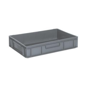 Euronorm-Stapelbehälter,HxLxB 120x600x400mm,23l,PP,grau,Wände geschlossen