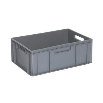 Euronorm-Stapelbehälter,HxLxB 240x600x400mm,43l,PP,grau,Wände geschlossen