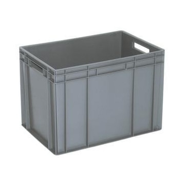 Euronorm-Stapelbehälter,HxLxB 420x600x400mm,83l,PP,grau,Wände geschlossen