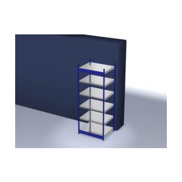 Systemregal, Grundfeld, HxBxT 2500x1060x800mm, Fachl. 200kg, 6xStahlboden