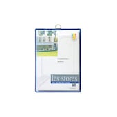 Hänge-Prospekttasche, DIN A4, hoch, blau, m. Metallöse, m. Tasche