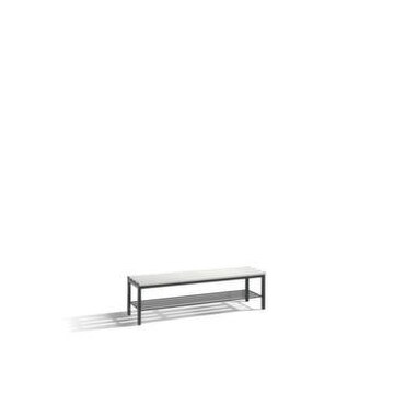 Umkleidebank,LxT 1500x403mm,Kunststoffleisten hellgrau
