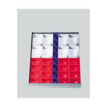 Einsatzkasten-Set, 32 Kästen H 54mm, H 54mm, Kunststoff, rot/weiß