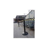 Gurtwarnständer,m. 1 Gurt(en),Pfosten Ø 83mm,L 3,7m,Gurt gelb/schwarz