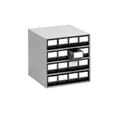 Schubladenmagazin, HxBxT 395x400x400mm, 16 Schublade(n), Schubladen grau