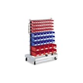 Sichtlagerkastenregal, fahrbar, Grundfeld, HxBxT 1705x1130x510mm