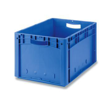 Euronorm-Stapelbehälter,HxLxB 270x600x400mm,49l,PP,blau,Wände geschlossen
