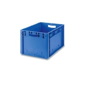 Euronorm-Stapelbehälter,HxLxB 270x600x400mm,49l,PP,blau,Wände geschlossen