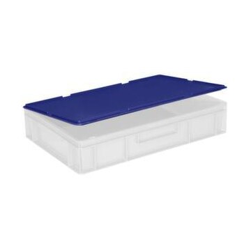Scharnierdeckel, PE, f. Stapelbehälter, f. Behälter LxB 600x400mm, blau