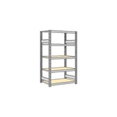 Lagerregal, Grundfeld, HxBxT 2000x1341x526mm, Fachl. 250kg, 5xHolzboden