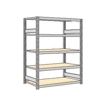 Lagerregal, Grundfeld, HxBxT 2000x1751x626mm, Fachl. 250kg, 5xHolzboden