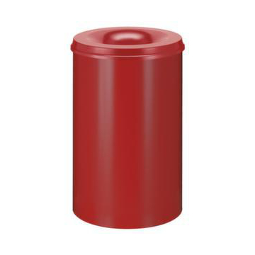 Papierkorb, selbstlöschend, 110l, HxØ 710x450mm, Kopfteil rot