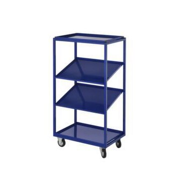 Kommissionierwagen,Tragl. 200kg,4 Etage(n),Stahlplatte,2 Böden geneigt