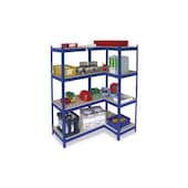 Lagerregal,Eckregal,HxBxT 1800x 900/1400x 500mm,Fachl. 265kg,4xHolzboden