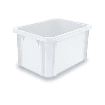 Stapelbehälter,HxLxB 215x400x300mm,18l,PE,naturweiss,Wände geschlossen