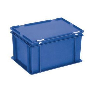 Euronorm-Stapelbehälter,HxLxB 235x400x300mm,21l,PP,blau,Scharnierdeckel