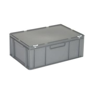 Euronorm-Stapelbehälter,HxLxB 295x600x400mm,54l,PP,grau,Scharnierdeckel