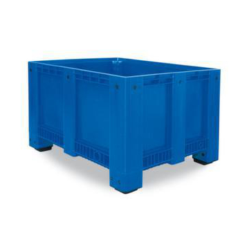 Großbehälter, HxLxB 760x1000x1200mm, 610l, PE, blau, Wände geschlossen