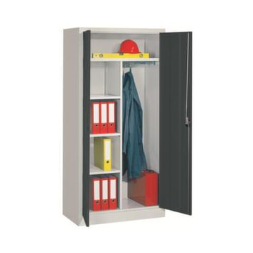 Akten-/Kleiderschrank, HxBxT 1950x1000x600mm, RAL7035, Front RAL7016